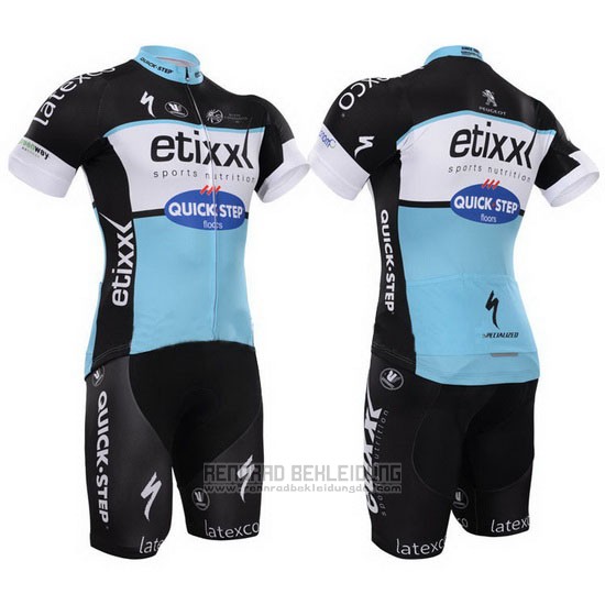 2015 Fahrradbekleidung Etixx Quick Step Shwarz und Wei Trikot Kurzarm und Tragerhose - zum Schließen ins Bild klicken